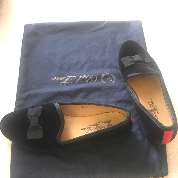 [Del Toro] black velvet shoes with bow tie - Picture 4 of 6